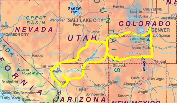 Route der USA West - Reise 2004